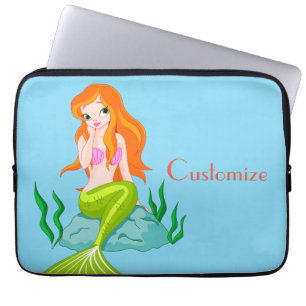 Cute Redheaded Mermaid Thunder_Cove Laptop Sleeve