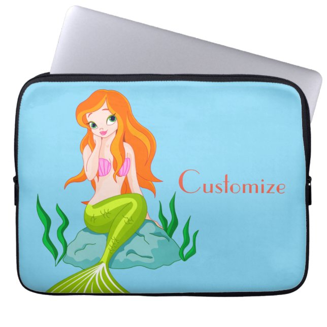 Cute Redheaded Mermaid Thunder_Cove  Laptop Sleeve (Front)