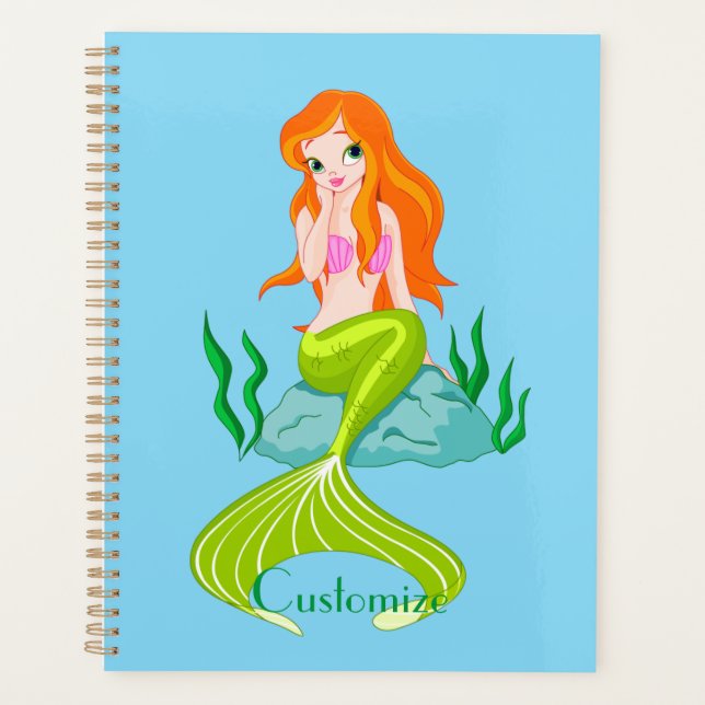 Cute Redheaded Mermaid Thunder_Cove  Planner (Front)