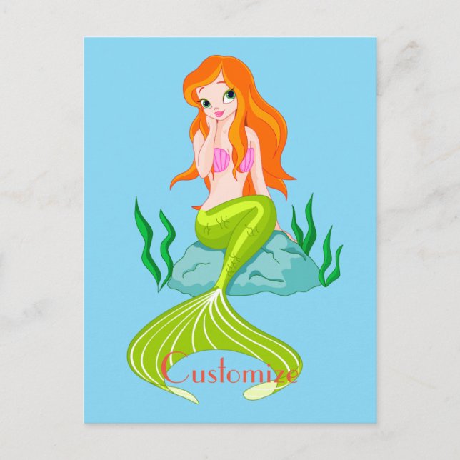 Cute Redheaded Mermaid Thunder_Cove  Postcard (Front)