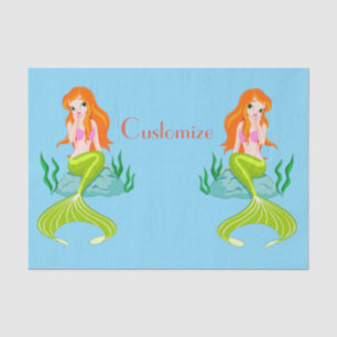 Cute Redheaded Mermaid Thunder_Cove  Tissue Paper