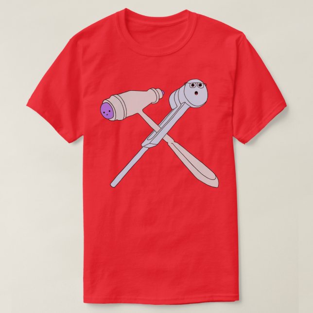 Cute Reflex Hammer and Tuning Fork 1 T-Shirt (Design Front)