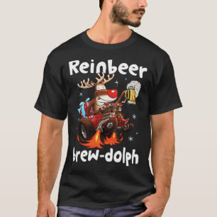 Cute Reinbeer Brewdolph Christmas Beer Lover Hallo T-Shirt
