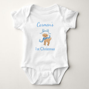 Cute Reindeer 1st Christmas Baby Bodysuit