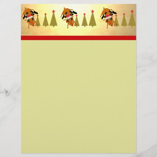 Cute Reindeer and Christmas Trees (Front)