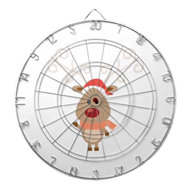 Cute reindeer cartoon dartboard (Front)