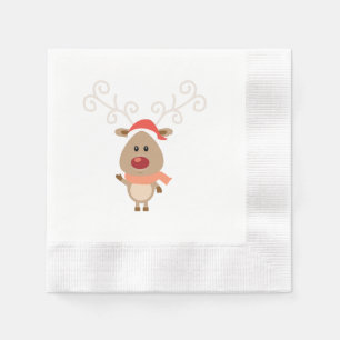 Cute reindeer cartoon napkin