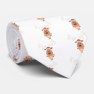 Cute reindeer cartoon tie
