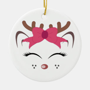 Cute Reindeer Ceramic Ornament