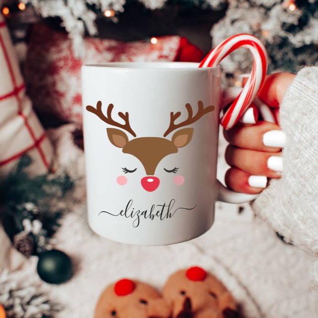 Cute Reindeer Christmas Coffee Mug (Creator Uploaded)