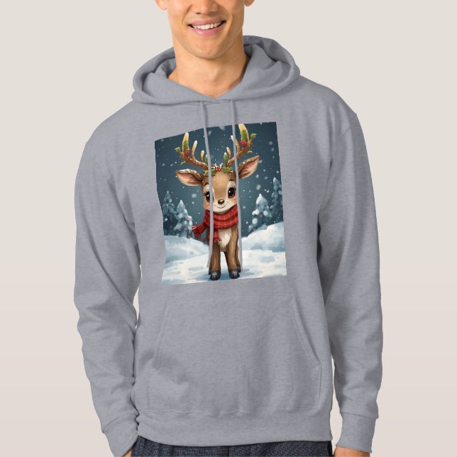 Cute reindeer christmas cozy winter wear for  hoodie (Front)