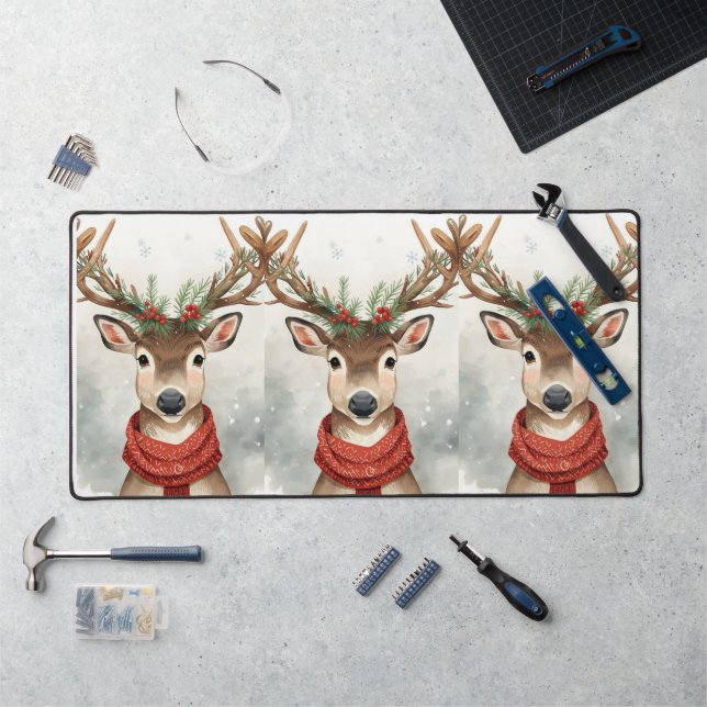 Cute Reindeer Christmas Desk Mat (Workstation)