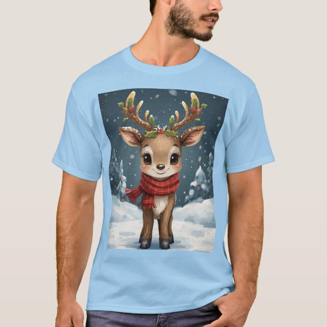 Cute reindeer christmas for festive outfits T-Shirt (Front)