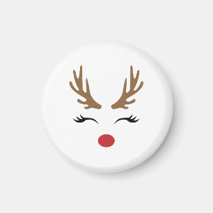 Cute Reindeer Christmas Golf Gift Design Magnet