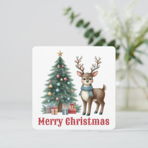 Cute Reindeer Christmas Greeting Card
