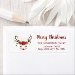 Cute Reindeer Christmas Holiday Party Return Address Label<br><div class="desc">Cute Reindeer Christmas Holiday Party Invitation or Holiday Card Return Address Label.</div>