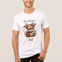 Cute Reindeer Christmas Tee for Dad