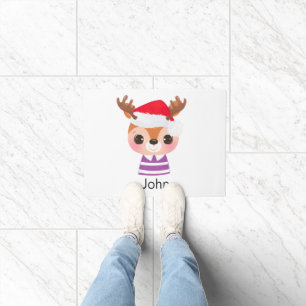 Cute Reindeer Christmas Winter Animal Doormat