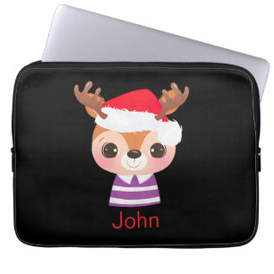 Cute Reindeer Christmas Winter Animal Laptop Sleeve