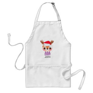 Cute Reindeer Christmas Winter Animal Standard Apron