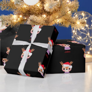 Cute Reindeer Christmas Winter Animal Wrapping Paper