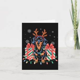 Cute Reindeer Dachshund Christmas For Women Men Do Card
