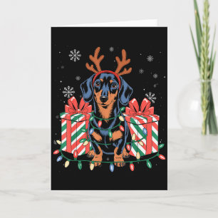 Cute Reindeer Dachshund Christmas For Women Men Do Card