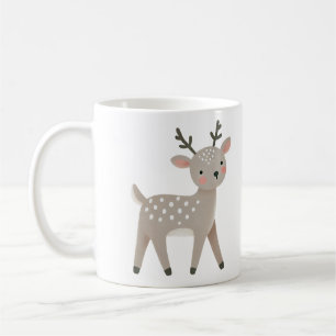 Cute Reindeer Drawing Christmas Coffee Mug