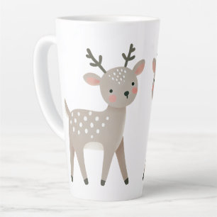 Cute Reindeer Drawing Christmas Latte Mug