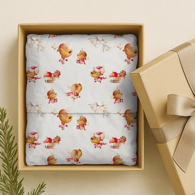 Cute Reindeer Holiday Tissue Paper (Creator Uploaded)