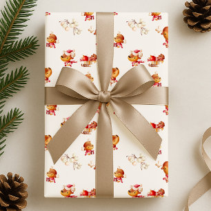 Cute Reindeer Holiday Wrapping Paper