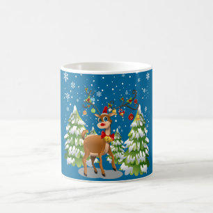 Cute Reindeer in the Snow Coffee Mug