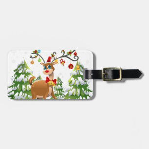 Cute Reindeer in the Snow Luggage Tag