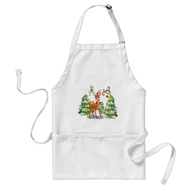 Cute Reindeer in the Snow Standard Apron (Front)