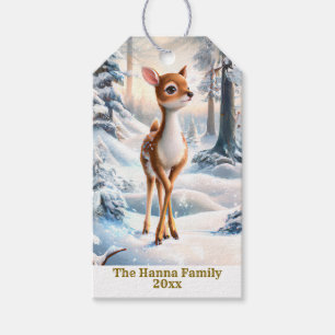 Cute Reindeer in The Winter Forest Christmas & New Gift Tags