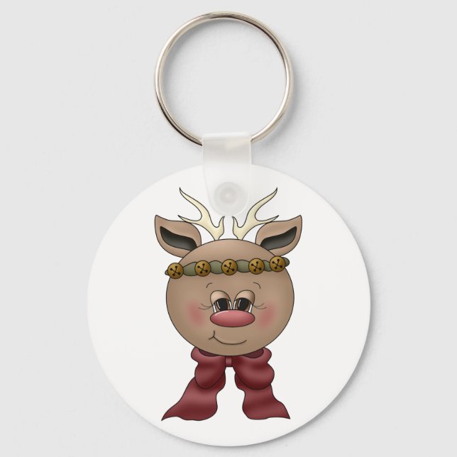 Cute Reindeer Key Ring (Front)