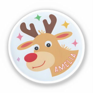 Cute Reindeer Kid`s Name Christmas Gift