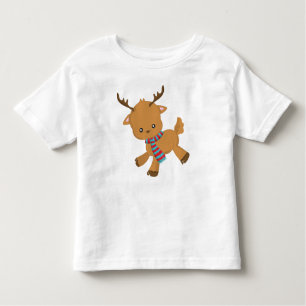 Cute Reindeer, Little Reindeer, Antlers, Scarf Toddler T-Shirt