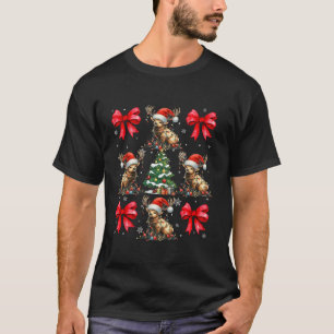 Cute Reindeer Lover Animals Xmas Coquette Red Bows T-Shirt