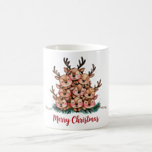 Cute Reindeer Merry Christmas Coffee Mug