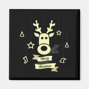 Cute Reindeer Merry Christmas Magnet