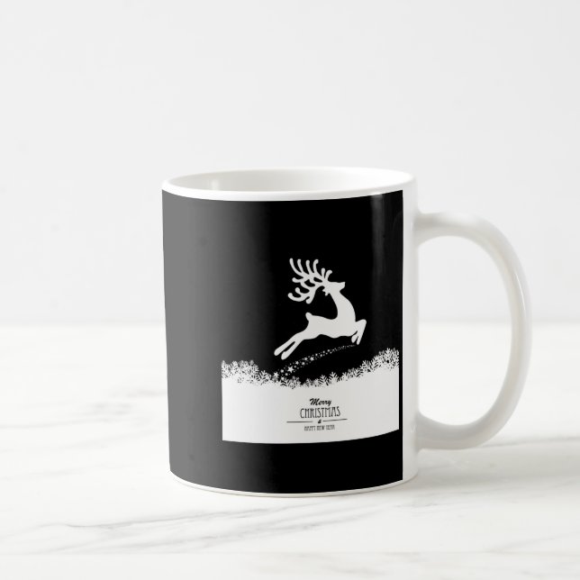 Cute Reindeer Merry Xmas Merry Christmas Happy New Coffee Mug (Right)