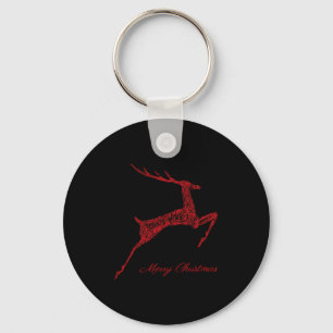 Cute Reindeer Merry Xmas Merry Christmas Happy New Key Ring