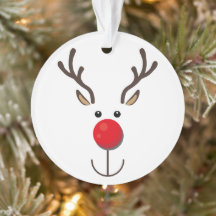 Cute Reindeer Minimalist Face White