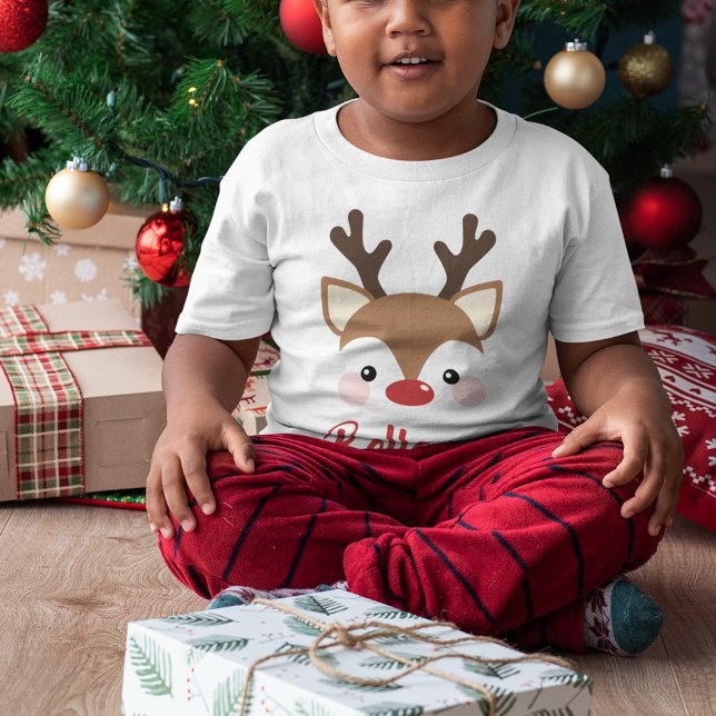 Cute Reindeer Name In Red Christmas T-Shirt (Creator Uploaded)