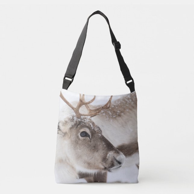 Cute Reindeer Nature Photo Crossbody Bag (Front)