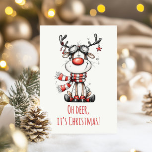 Cute Reindeer – “Oh Deer, It’s Christmas" Holiday Card
