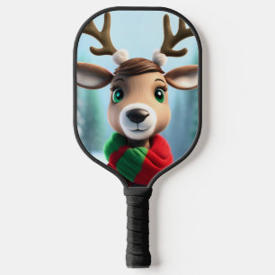 Cute Reindeer Pickleball Paddle