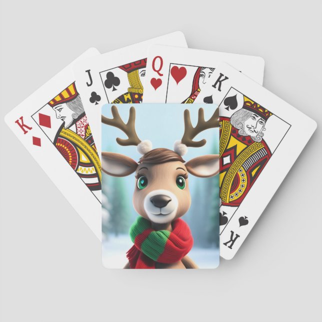Cute Reindeer Playing Cards (Back)
