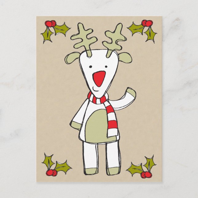Cute Reindeer Postcard (Front)